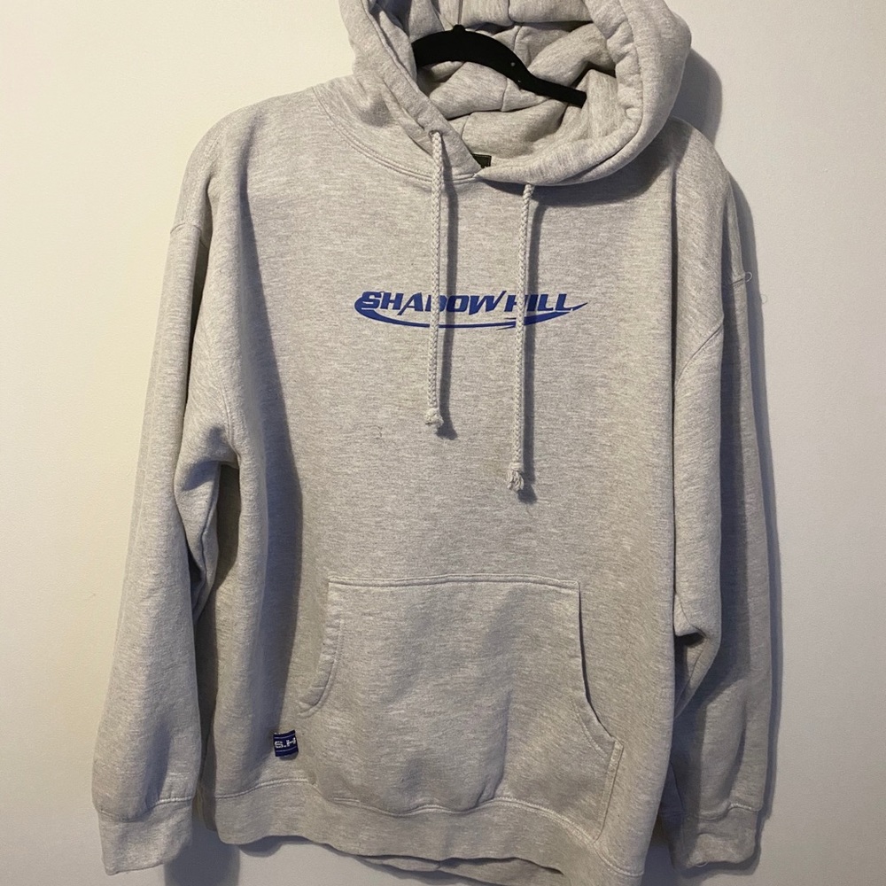 Shadow Hill gray “Ash Foil Trophy Pullover”
